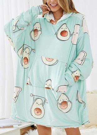 Тепла плюшева толстовка з авокадо