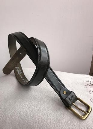 Ремень пасок кожаный double-универсальный, итальянского бренда,темно-коричнево-зеленый,90см