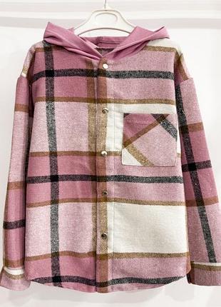 Сорочка в клітинку кашемір тепла на кнопках