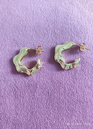 Серьги-кольца, объемные, бижутерия