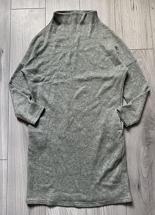 Плаття туніка утеплене мʼятного кольору з кишенями