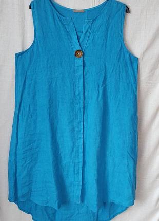 Суня длинная льняная из италии роз. 54