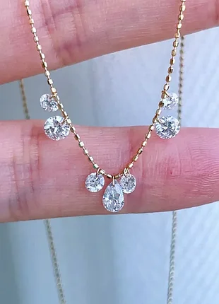 Колье с подвесками "хрустальный дождь"