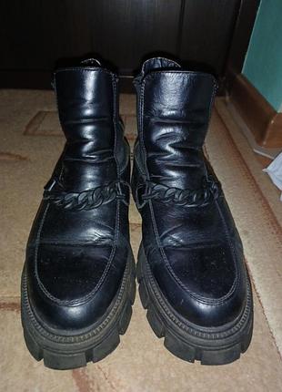 Черевики чорні ботинки шкіра сучасні модні