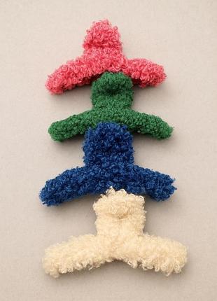 Хутряний краб для волосся