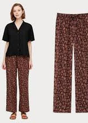 Віскозні широкі штани uniqlo з візерунком s бренд оригінал