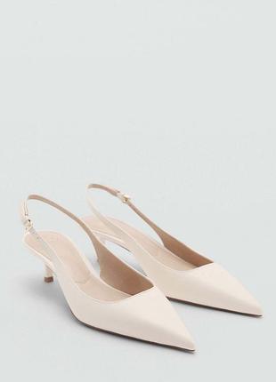 Туфлі-човники mango жіночі 37 бежеві