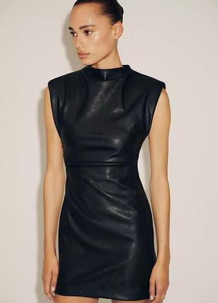 Коротка сукня жіноча чорна шкіряна zara new
