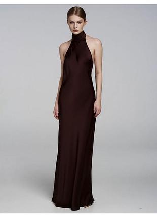 Сукня вечірня розмір м , український бренд , колір шоколад сатинова