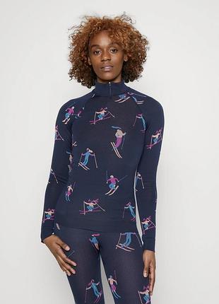 Sweaty betty ski jacquard base layer set – жіночий костюм (светр half-zip + легінси)