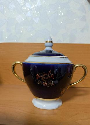 Винтажная фарфоровая сахарница калка старый долбиш новая