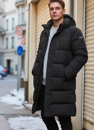 Куртка удлиненная пальто зимняя мужская зимняя