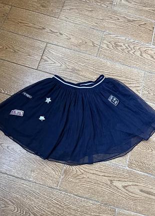 Ошатна пишна синя спідниця