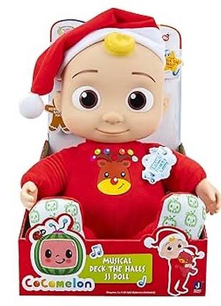 Інтерактивна новорічна різдвяна іграшка лялька пупс cocomelon musical deck the halls i d