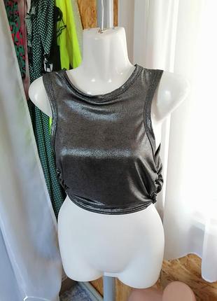 Блуза топ трикотаж серебристое напыление