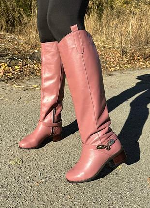 Высокие классические женские сапоги натуральная кожа ботфорты р36-40 сапоги ботфорты жэнки