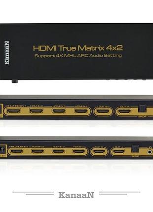 Kanaan matrix hdmi-матричный коммутатор (или свитч/сплиттер).
​полное название: kanaan hdmi matrix switch (например, 6x2 или 4x4)