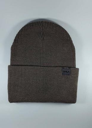 Шапочка на зиму с шерстью, качество 🔥цвет латте