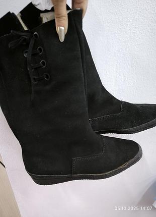 Сапоги винтаж замш кожа р 37