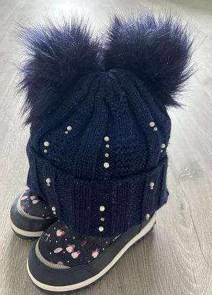 Зимова  шапочка для дівчинки
