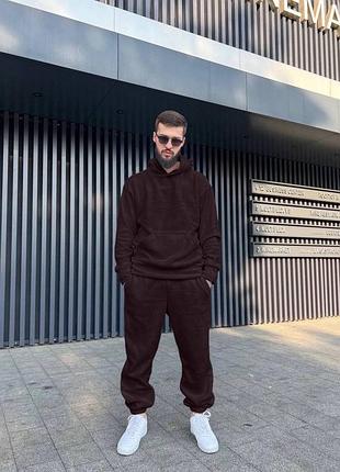 Мужской теплый спортивный костюм утепленный на флисе зимний зима