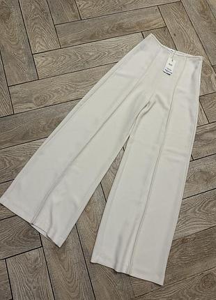 Брюкі палаццо молочні креп mango