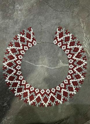 Силка национальная украшение из бисера ожерелье вышиванка этно украшение традиционное украинское украшение