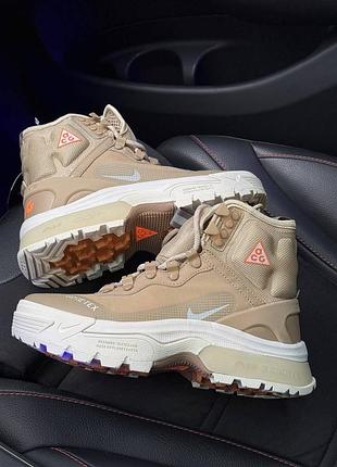 Високі кросівки nike acg air zoom gaiadome gtx beige, демісезонні кросівки