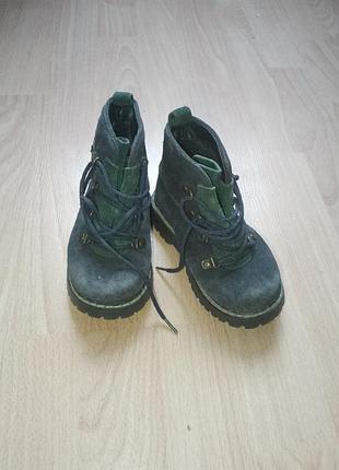 Демисезонные ботинки для девочки, замш,24 размер(14,5см), состояние 10/10