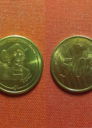 Сен-мартен остров 50 центов 2005г.пробные,х.колумб,нидерланд. карибские тер-рии,из набора редкие