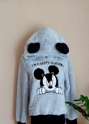 Флиска женская mickey mause disney original худи м свитшот с капюшоном и ушками