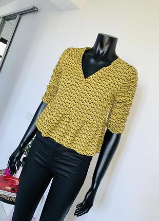 Желтая блуза с узором зигзаг nasty gal collection женская uk10