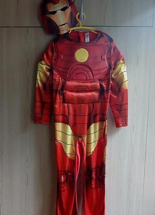 Костюм супергерой железный человек ironman marvel с маской 7/8 р