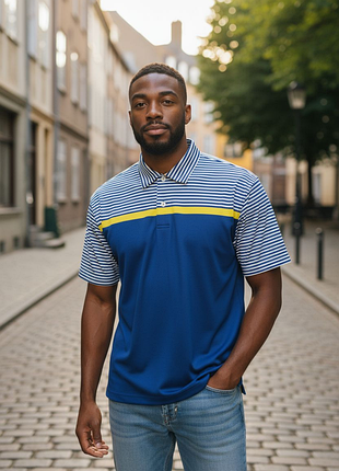 Athletic fit, спортивная футболка поло синего цвета