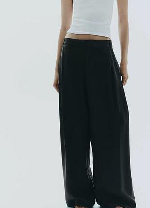 Штани жіночі чорні з подвійним поясом zara new