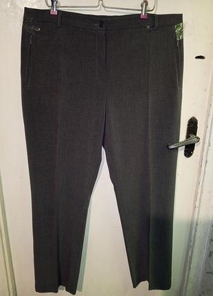 Класичні стрейч сірі штани з кишенями на блискавках батал brandtex данія