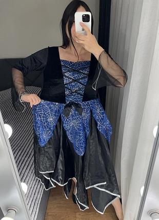 Сукня карнавальна відьма хелловін halloween 🎃 плаття міді платье на вечірку жіноча