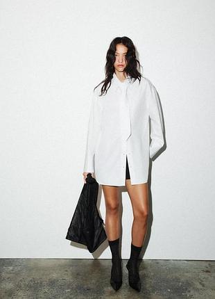 Блуза жіноча біла поплінова з краваткою zara new