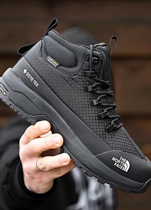 Якісні зимові черевики чоловічі gore-tex на хутрі чорного кольору