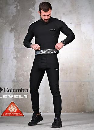 Мужское активное термобелье качественного черного цвета Comni-heat