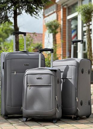 Маленький чемодан дорожный тканевый s польша на колесах wings с подшипником