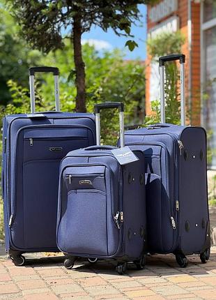Маленький чемодан дорожный тканевый s польша на колесах wings с подшипником