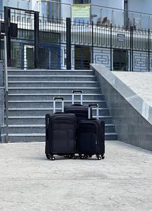 Маленький чемодан дорожный тканевый s с расширением на колесах msb с подшипником
