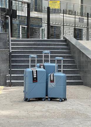 3 шт комплект полипропилен marsel  чемодан дорожный  на колесах 4 колеса 360*