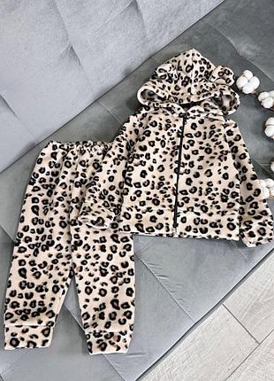 Костюм леопард з вушками, флісовий