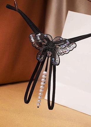 (10к008)трусики стринги с жемчужинками сексуальные