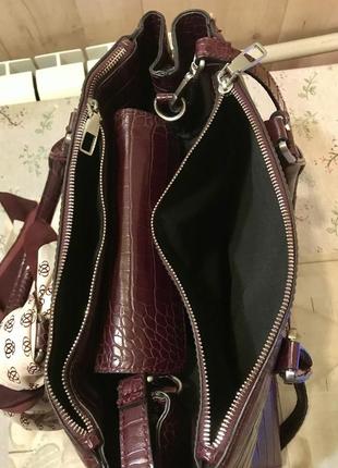 Бордовая сумка, большая сумка, сумка accessorize7 фото