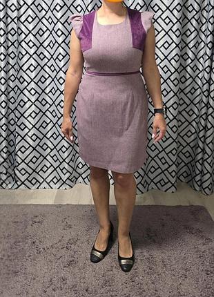 Дизайнерское платье футляр от fever, с бархатистыми вставками