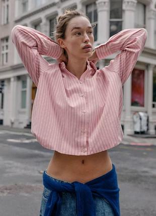 Сорочка жіноча рожева в смужку zara new