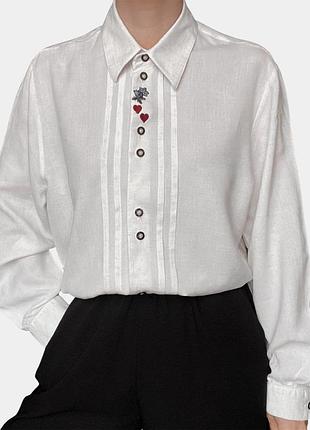 Жіноча блуза сорочка рубашка женская блузка винтаж ретро вінтажкупити розмір л хл купить размер l xl alphorn бавовна котон хлопок лён льон